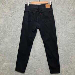 Levi's Premium Wedgie Straight Button Fly Jeans Women 28 Black High Rise Classic